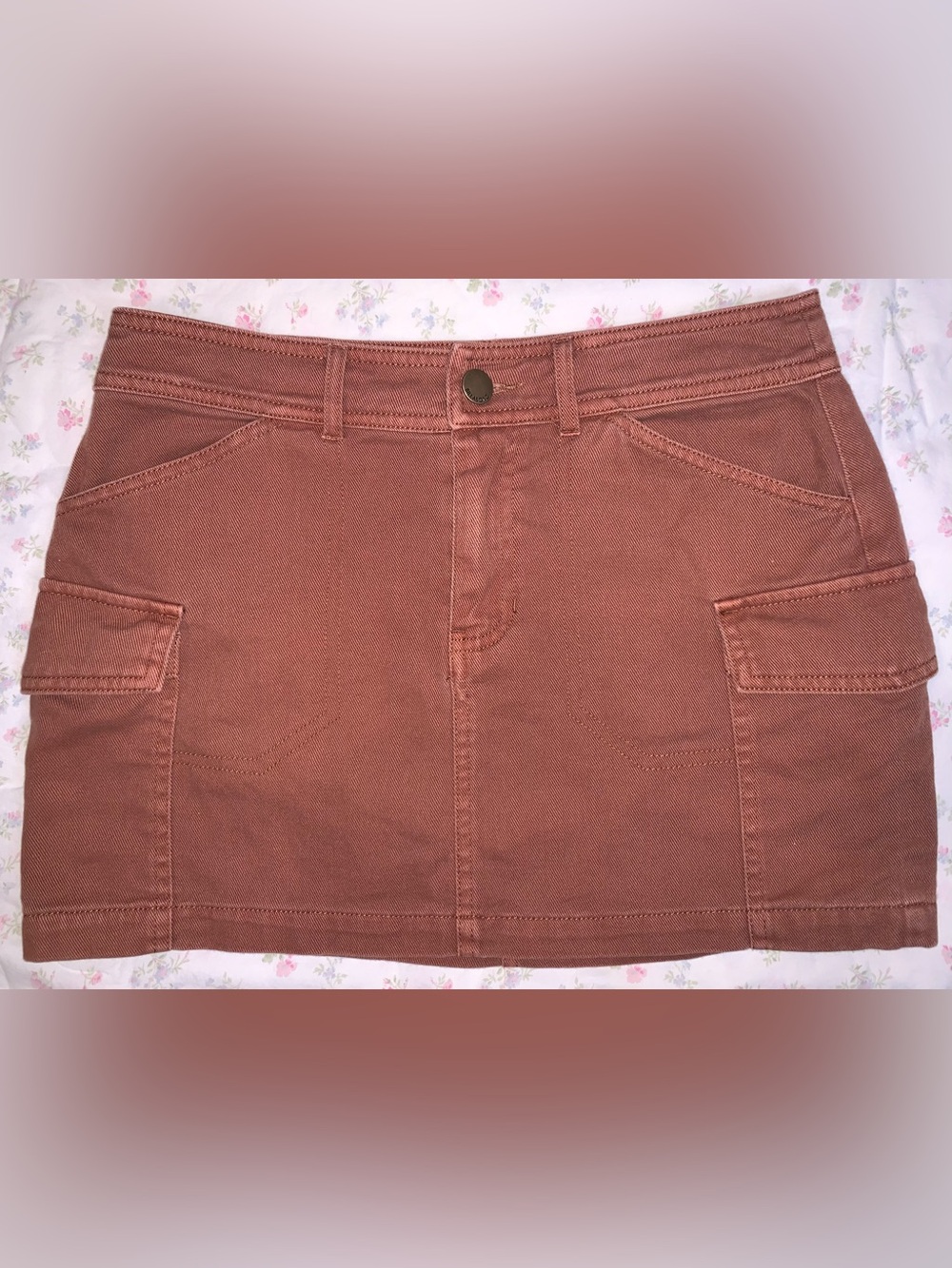 Billabong Women's Rust-Pink Denim Skirt